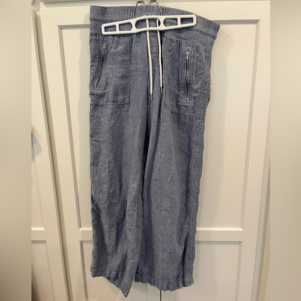 Athleta Blue Linen Pants, Size 4P